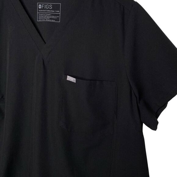 FIGS Black Catarina One-Pocket Scrub Top size 4X - Picture 5 of 11